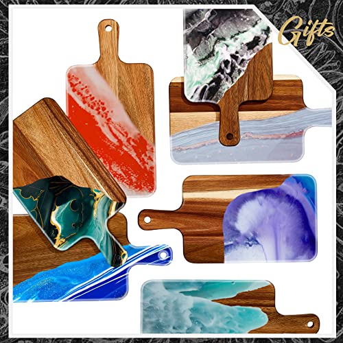10 Pcs Wood Cutting Board with Handle 15.7 x 7.8 Inch Acacia Wooden Serving Kitchen Chopping Boards for Pizza (15.7"L x 7.8"W / Acacia)