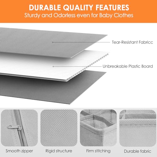 12 Pack Sock Underwear Drawer Organizer Dividers (12 Pack / Grey)