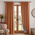 Burnt Orange Total Blackout Curtains 96 Inch Long for Office (Burnt Orange / 52"W x 96"L (Pack of 2))