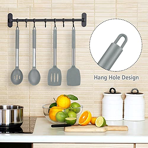 Silicone Cooking Spatulas and Spoons (Gray)