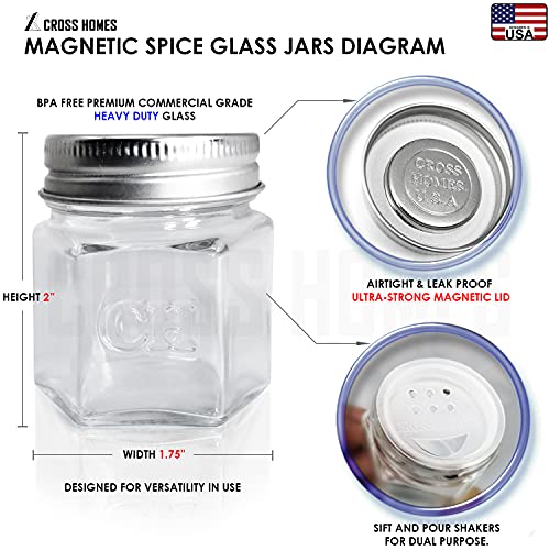 20 Pack Magnetic Spice Jars for Refrigerator (20 SET OF STANDARD 2 OZ JAR)