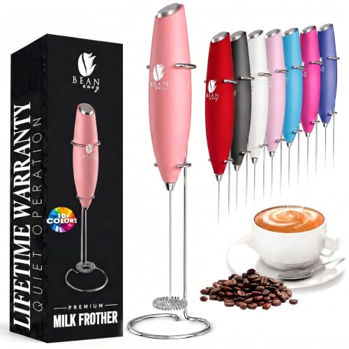 Milk Frother Handheld (Rose Pink / Classic)