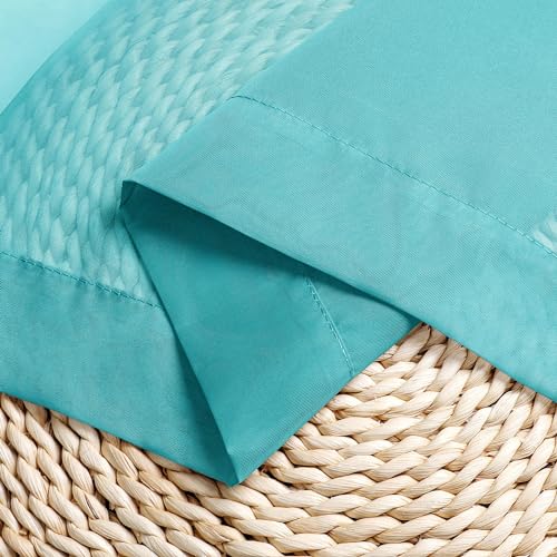 Turquoise Sheer Curtains 72 Inch Length 2 Panels (Turquoise / 42"W x 72"L (Pack of 2))