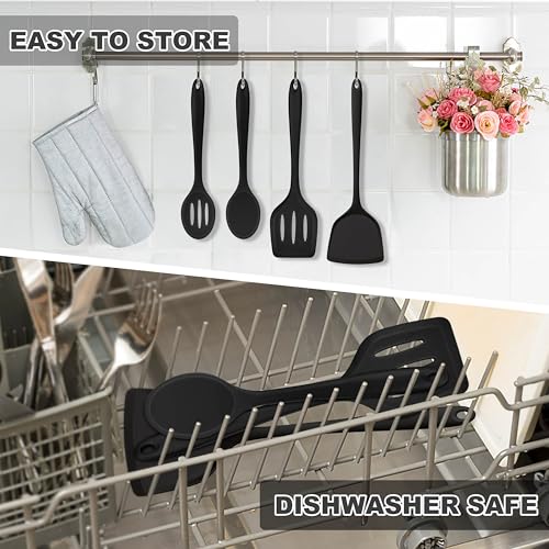 Silicone Cooking Utensils (Black)