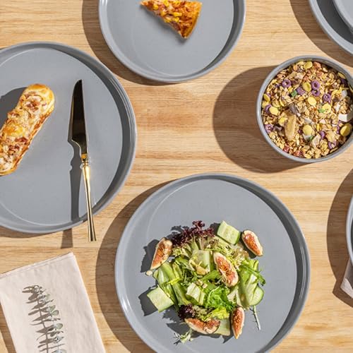 Stoneware Dinnerware Sets for 6 (Service for 6 / Modern-Gray)