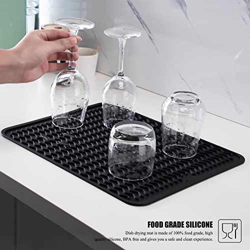 Silicone Dish Drying Mat (Black / 16" x 12")