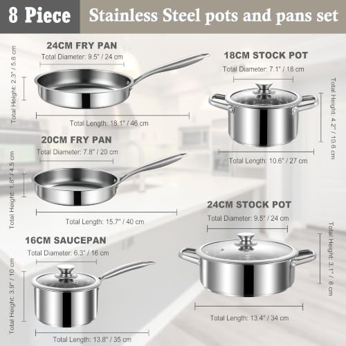 Stainless Steel Pots and Pans Set (CW6-C / 8)