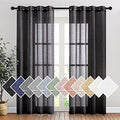 Black Sheer Curtains 84 inches Long (52"W x 84"L (Pack of 2) / Black)