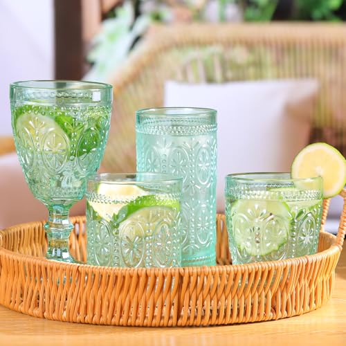 Green Drinking Glasses (Green / 4Pack 12oz)