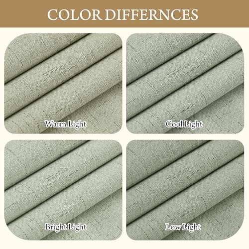 100% Blackout Sage Green Linen Curtains (Z - Sage Green / 52"W x 84"L (Pack of 2))