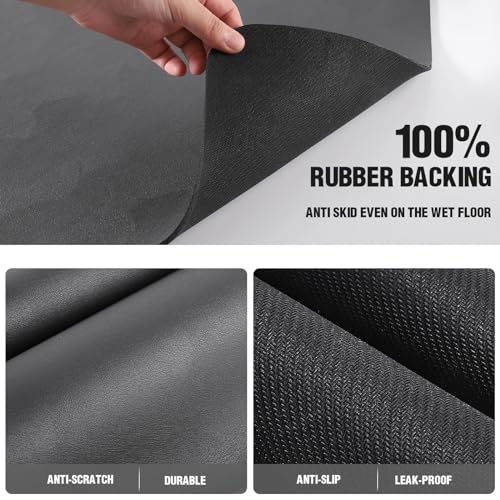 Coffee Mat Dish Drying Mat for Kitchen Counter (31.5" x 17" / Dark Gray)