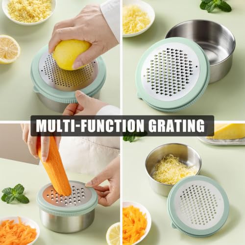 Cheese Grater with Container & Lid (Mint Green)