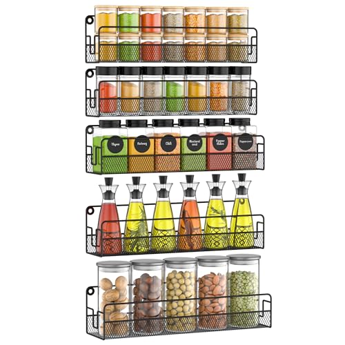 Wall Mounted Spice Rack Organizer (5 Tier)
