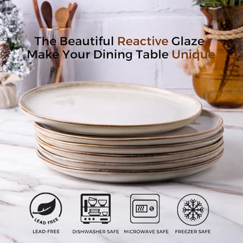 Ceramic Plates Set of 6 (Cappuccino / 8.5 Inch)