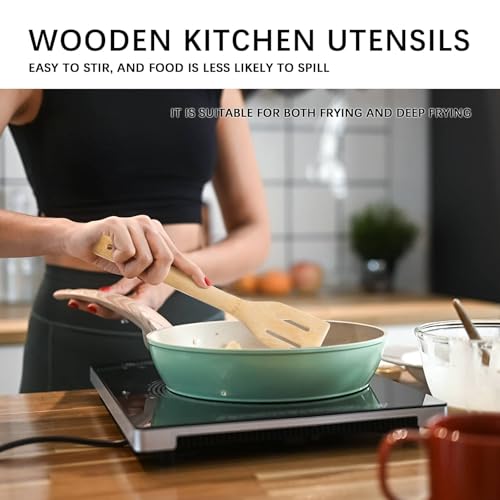 Wooden Spoons for Cooking (Bamboo Yellowish)