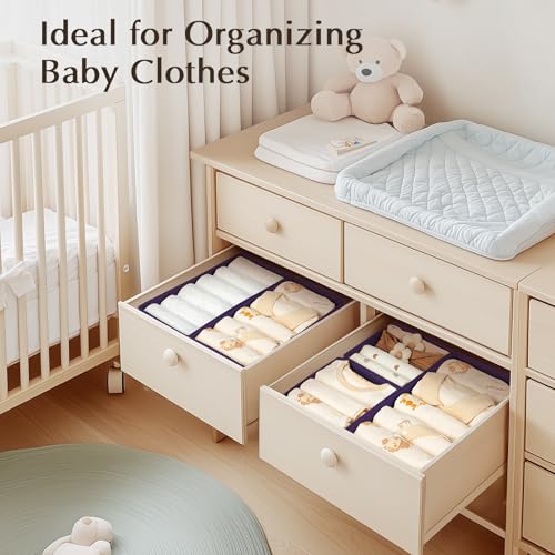 Drawer Organizers Clothes (Purple / 8 Pack)