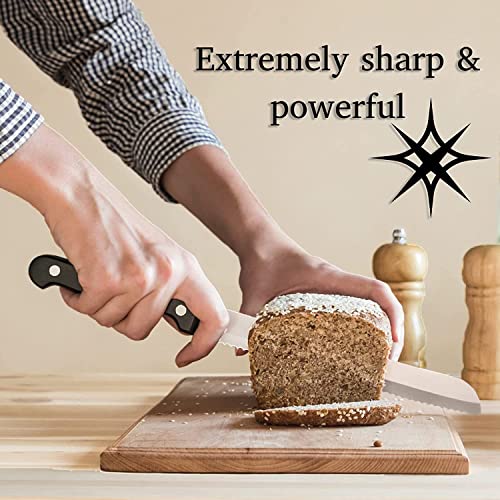 14 Pcs Kitchen Knife Set with Block (14 Pcs / Black)