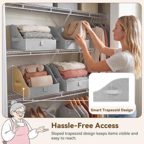 Trapezoid Closet Storage Bins (Ash Gray / 11½"L x 11½"W x 7¾"H)