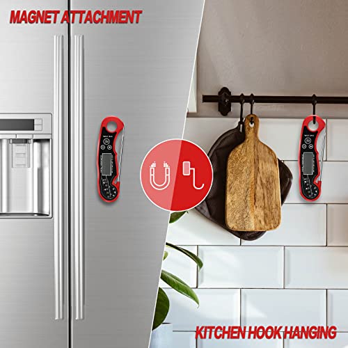 Meat Thermometer Digital for Grilling and Cooking (Red/Black)