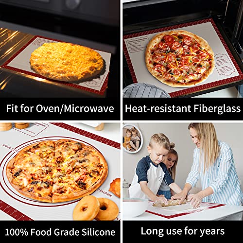 Non Stick Pastry Mat for Rolling Dough Fondant Pie Crust (Red / 32"L x 24"W)