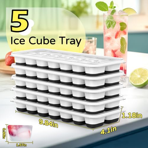 Ice Cube Tray 5 Pack (Black / 5 pcs)