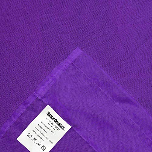 Sheer Voile Window Treatment Rod Pocket Curtain Panels for Kitchen Bedroom Living Room Drapes Sunlight Filtering Privacy Semi Home Decor Assorted (Purple / 52"W x 45"L (Pack of 2))