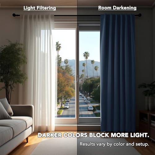 Blackout Curtains for Bedroom (Grayish Blue / 42"W x 72"L (Pack of 2))
