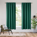 Bedroom Blackout Curtains 63 inches Long (100% Blackout - Dark Green / 34"W x 63"L (Pack of 2))