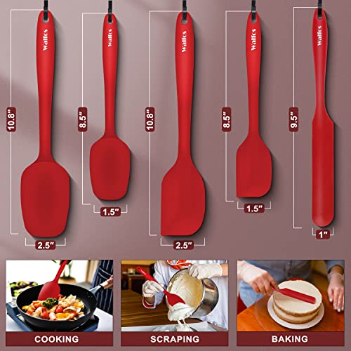 Silicone Spatula Set of 5 (Red / 5 pieces Scraper Spatulas 600°F)