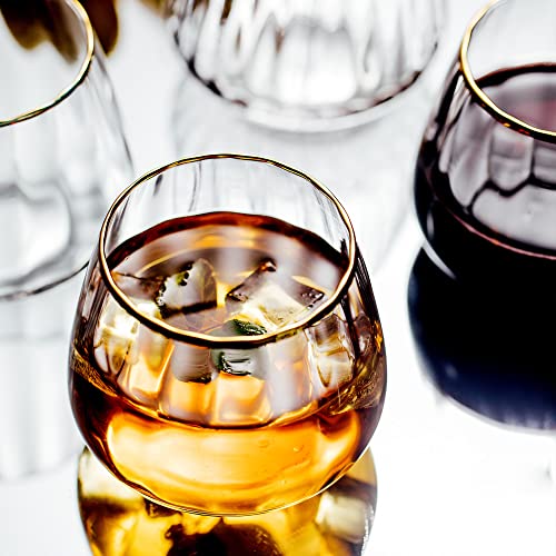 Stemless Wine Glasses Set of 4