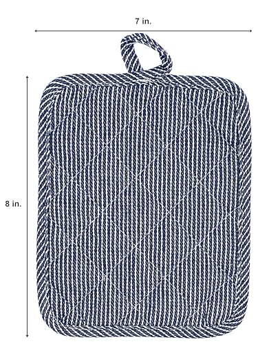 8 Pack Heat Resistant Pot Holders & Hot Pads (Navy / 4 Pack)