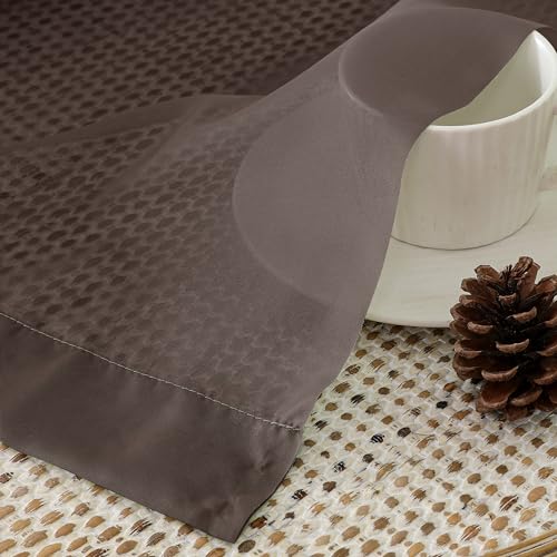 Brown Sheer Curtains 36 inches Long (Chocolate / 42"W x 36"L (Pack of 2))