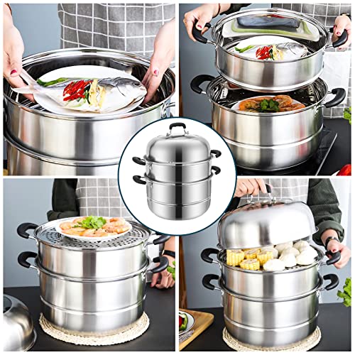 Steamer Pot for Cooking 11.8 inch Steam Pots with Lid 2 (11.8 Inch)