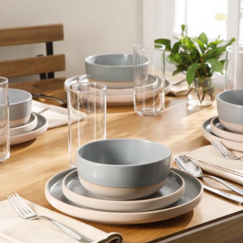 Plates and Bowls Set (Service for 4 (12pcs) / Grey (Bluegrass Valley))