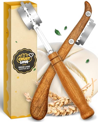 Bread Lame 2 Piece Set for Controlled Dough Scoring with 5 Blades (Bread Lame Set)
