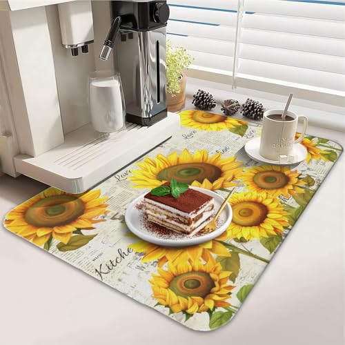 Dish Drying Mat 2 (Sunflower-2 / 2-Pack)