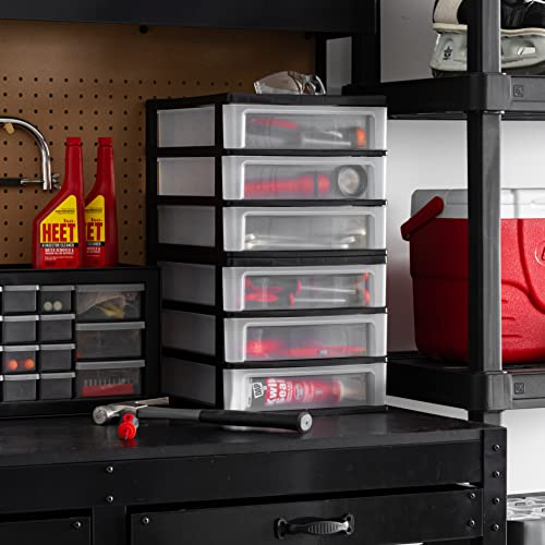 2-Pack, 3-Drawer Medium Plastic Stacking Desktop Organizer, Black (Medium - 2 Pack / Black)