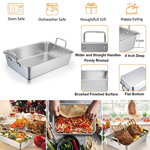 Stainless Steel Roasting Pan (Silver / Large)