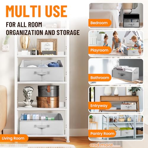 Closet Organizers Bins 8 Pack (8 pack-Large / Grey)