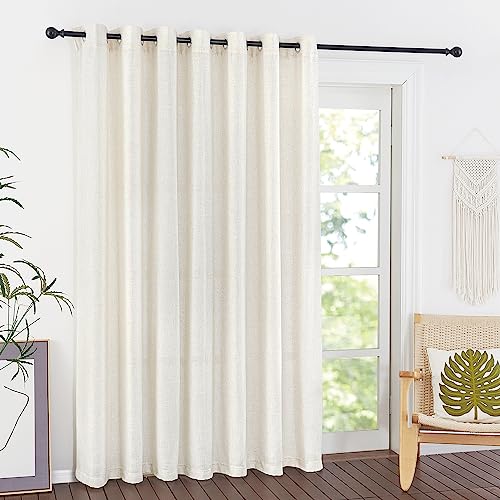 Thick Linen Sliding Door Curtains 84 inch Length (100"W x 84"L (Pack of 1) / Linen Flax Sheer)