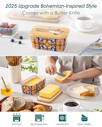 6.5" Butter Dish with Lid (Amber Elegance)