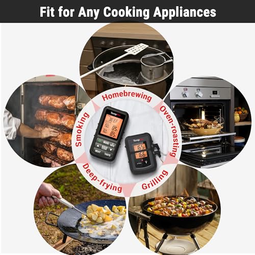 TempSync 500FT Wireless Meat Thermometer for Grilling and Smoking (Pitch-black)