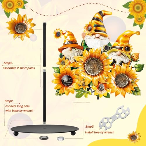 Sunflower Paper Towel Holder Summer Sunflower Gnome Kitchen Decor and Accessories Rustic Farmhouse Dispenser Kitchen Paper Holder Stand with Round Base for Countertop Toilet Home Accessories (Sunflower)