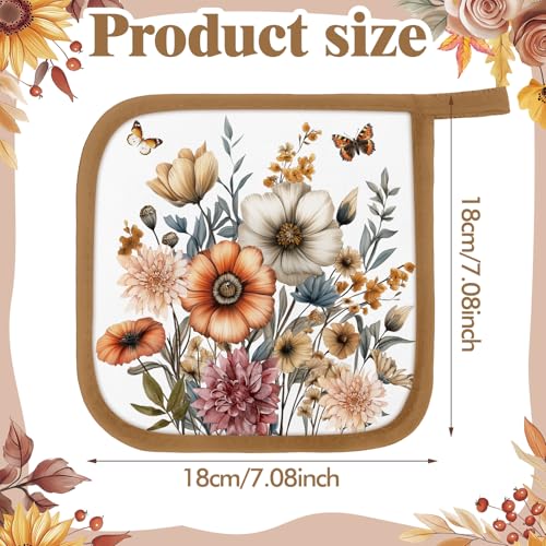 12 Pcs Pot Holders with Pocket (Pastel / Flower)