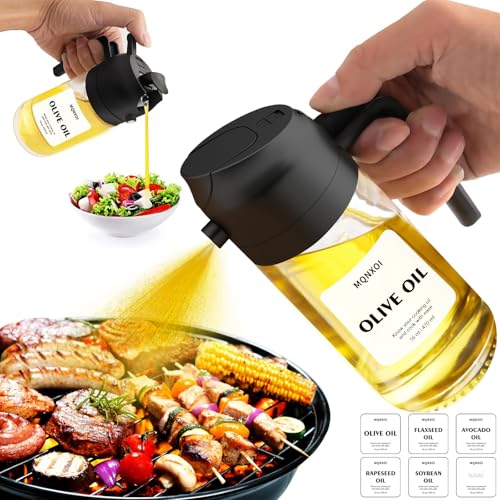 2 in 1 Glass Oil Sprayer & Dispenser (Black)