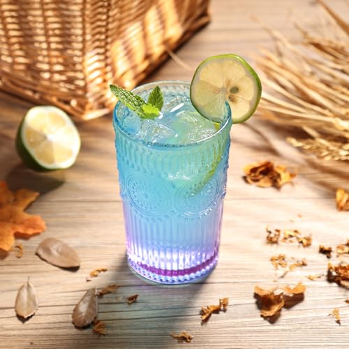 6pcs Vintage Drinking Glasses Set (Lavender dream)
