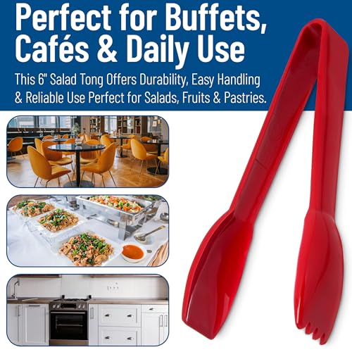 460605 Carly Salad Tong (6" Salad Tong / 1 Pack / Red)