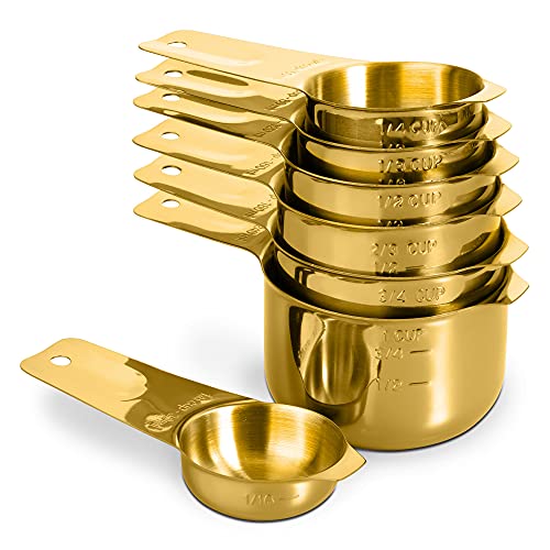 7-Piece 18/8 Stainless Steel Measuring Cups Set, Gold (7 Piece / Gold)