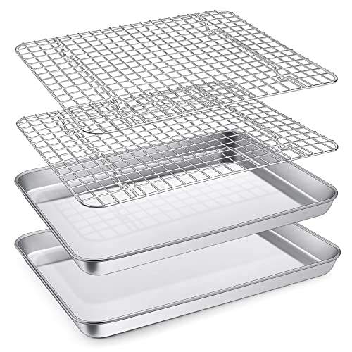 12.5 Inch Toaster Oven Pan Tray with Wire Rack (12.5 Inch)