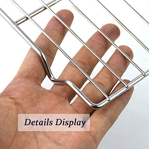 Oven Roasting Rack 11 x 15.4 inch Rectangle Baking Cooling Steaming Grilling Rack with 4 Legs Stainless Steel Rack (11"*15.4")